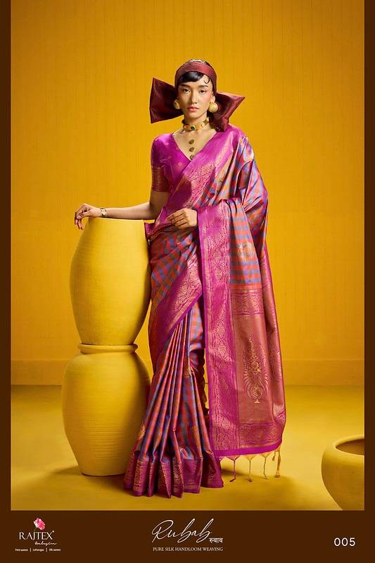 Rubab By Rajtex 01 To 06 Series Indian Traditional Wear Collection Beautiful Stylish Fancy Colorful Occasional Wear Pure Silk Sarees At Wholesale Price